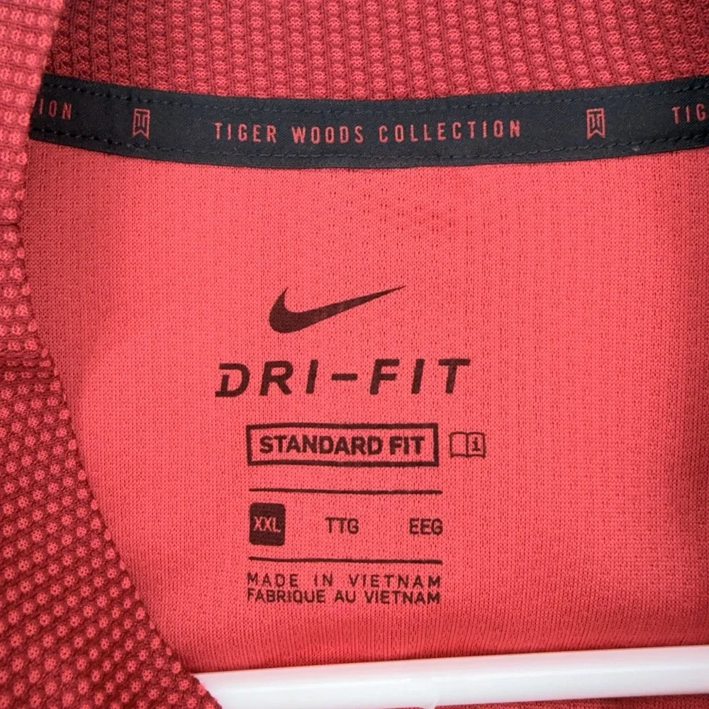 Nike Tiger Woods Golf Shirt Mens XXL Sunday Red Dri-FIT Mock Neck CU9526-677
